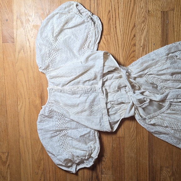 Anthropologie Verb Pallavi Singhee Agneza eyelet lace open tie-back midi dress - Picture 5 of 8